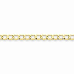 10K Yellow Gold 5.25mm Light Weight Curb Link Necklace Chain - 16