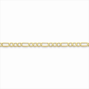 10K Yellow Gold 4.75mm Light Weight Figaro Necklace Chain - 16" length