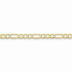 10K Yellow Gold 4.75mm Light Weight Figaro Necklace Chain - 16