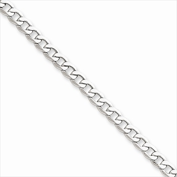 14K White Gold 4.3mm Light Weight Curb Link Necklace Chain for Boys - 16" length (7 - 14 years) - BEST SELLER
