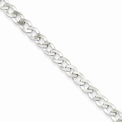 Silver 4.5mm Flat Curb Link Necklace Chain - 16