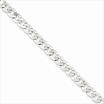 Silver 5.75mm Flat Curb Link Necklace Chain - 16" length