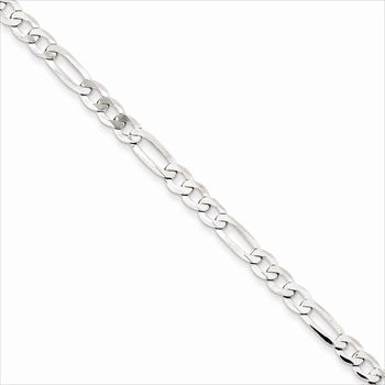 Silver 4.5mm Flat Figaro Necklace Chain - 16" length