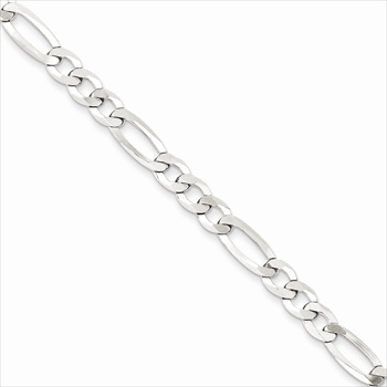 Silver 5.5mm Flat Figaro Necklace Chain - 16" length