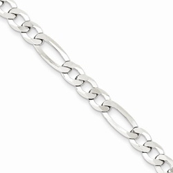 Silver 5.5mm Flat Figaro Necklace Chain - 16