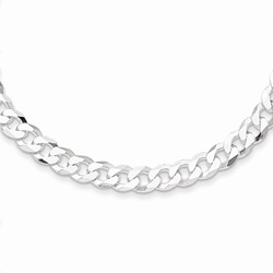 Silver 4.5mm Beveled Curb Link Necklace Chain - 16