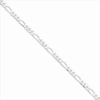 Silver 4.25mm Figaro Necklace Chain - 16" length
