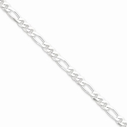Silver 4.25mm Figaro Necklace Chain - 16