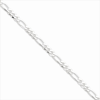 Silver 5.25mm Figaro Necklace Chain - 16" length