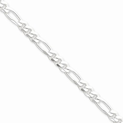 Silver 5.25mm Figaro Necklace Chain - 16