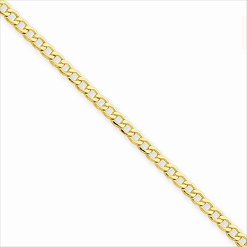 14K Yellow Gold 2.5mm Light Weight Curb Link Necklace Chain - 18" length