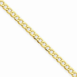 14K Yellow Gold 2.5mm Light Weight Curb Link Necklace Chain - 18