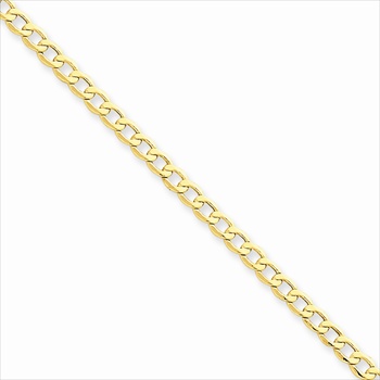 14K Yellow Gold 3.35mm Light Weight Curb Link Necklace Chain - 18" length
