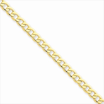 14K Yellow Gold 4.3mm Light Weight Curb Link Necklace Chain for Boys - 18" length (7 - 16 years)