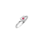 Sweetheart Birthstone Ring - July Birthstone - Genuine Ruby - 14K White Gold - Size 4½ Child Ring - BEST SELLER