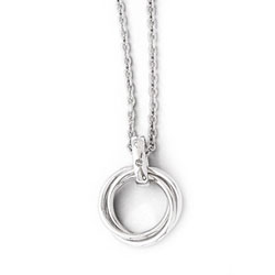 Teen Favorites - Sterling Silver Rhodium Teen Diamond Circle Necklace - 18-inch chain included/