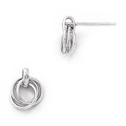 Teen Favorites - Sterling Silver Rhodium Teen Diamond Circle Earrings - Push-back posts - BEST SELLER/