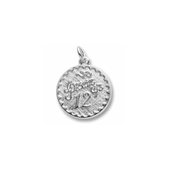 Grown Up 12 - Birthday Girl - Large Round Sterling Silver Rembrandt Charm – Engravable on back - Add to a bracelet or necklace /