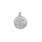 Lucky 13 - Birthday Girl - Large Round Sterling Silver Rembrandt Charm – Engravable on back - Add to a bracelet or necklace 