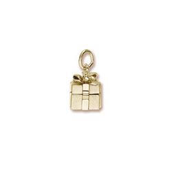 Rembrandt 10K Yellow Gold Gift Box Charm – Gift Box Opens - Add to a bracelet or necklace/