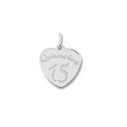 Rembrandt Sterling Silver Quinceañera Charm – Add to a bracelet or necklace/