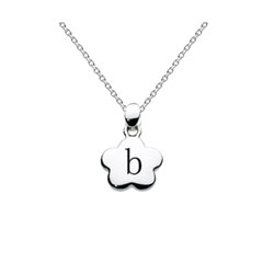 Kids Initial Necklace - Letter B - Sterling Silver/