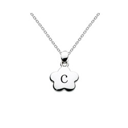 Kids Initial Necklace - Letter C - Sterling Silver/