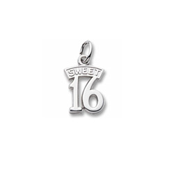 Rembrandt Sterling Silver Sweet 16 Charm – Add to a bracelet or necklace/