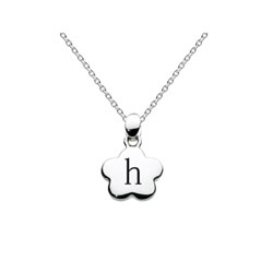 Kids Initial Necklace - Letter H - Sterling Silver/