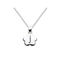 Kids Initial Necklace - Letter J - Sterling Silver/
