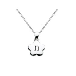 Kids Initial Necklace - Letter N - Sterling Silver/