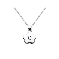 Kids Initial Necklace - Letter O - Sterling Silver/