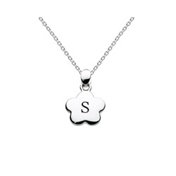 Kids Initial Necklace - Letter S - Sterling Silver/