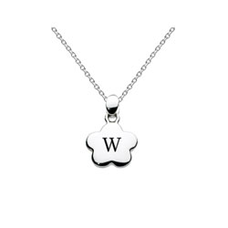 Kids Initial Necklace - Letter W - Sterling Silver/