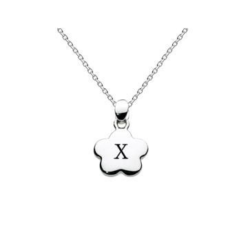 Kids Initial Necklace - Letter X - Sterling Silver