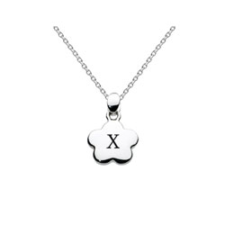 Kids Initial Necklace - Letter X - Sterling Silver/