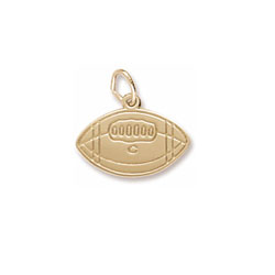 Rembrandt 10K Yellow Gold College Football Charm – Engravable on back - Add to a bracelet or necklace/