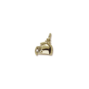 Rembrandt 10K Yellow Gold Football Helmet Charm – Add to a bracelet or necklace