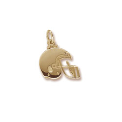 Rembrandt 10K Yellow Gold Football Helmet Charm – Engravable on back - Add to a bracelet or necklace/