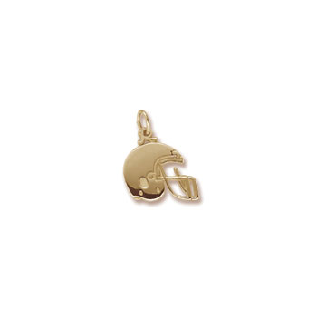 Rembrandt 14K Yellow Gold Football Helmet Charm – Engravable on back - Add to a bracelet or necklace
