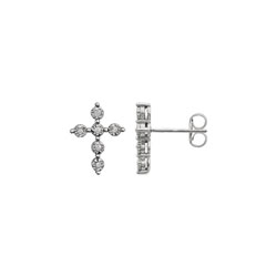 Diamond Cross Earrings for Girls/