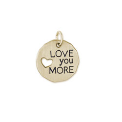 Rembrandt 10K Yellow Gold LOVE you MORE Charm – Engravable on back - Add to a bracelet or necklace - BEST SELLER/