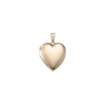 Beautiful Keepsakes - Girls 14K Yellow Gold 15mm Polished Heart Photo Locket - Engravable on front and back - 18" chain included - BEST SELLER
