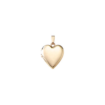 Beautiful Keepsakes - Girls 14K Yellow Gold 13mm Polished Heart Photo Locket - Engravable on front and back - 18" chain included - BEST SELLER