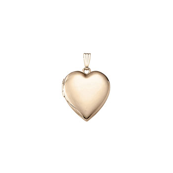 Beautiful Keepsakes - Girls 14K Yellow Gold 19mm Polished Heart Photo Locket - Engravable on front and back - 18" chain included - BEST SELLER