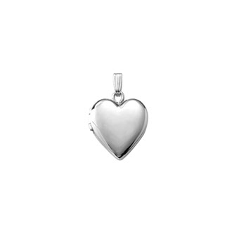 Beautiful Keepsakes - Girls 14K White Gold 13mm Polished Heart Photo Locket - Engravable on front and back - 18" chain included - BEST SELLER