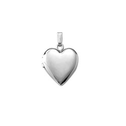 Beautiful Keepsakes - Girls 14K White Gold 13mm Polished Heart Photo Locket - Engravable on front and back - 18