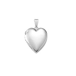 Beautiful Keepsakes - Girls 14K White Gold 15mm Polished Heart Photo Locket - Engravable on front and back - 18