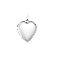 Beautiful Keepsakes - Girls 14K White Gold 19mm Polished Heart Photo Locket - Engravable on front and back - 18