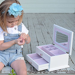 Amelia Chloe - Girl's Large White Jewelry Box - Personalize this item - BEST SELLER/